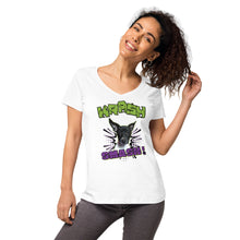Load image into Gallery viewer, KRASH Smash Women’s fitted v-neck t-shirt