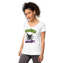 Load image into Gallery viewer, KRASH Smash Women’s fitted v-neck t-shirt