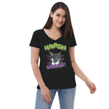 Load image into Gallery viewer, KRASH Smash Women’s recycled v-neck t-shirt