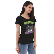 Load image into Gallery viewer, KRASH Smash Women’s recycled v-neck t-shirt
