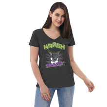 Load image into Gallery viewer, KRASH Smash Women’s recycled v-neck t-shirt