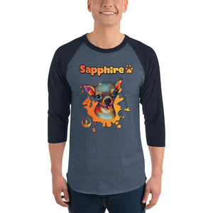 Sapphire 3/4 sleeve raglan shirt